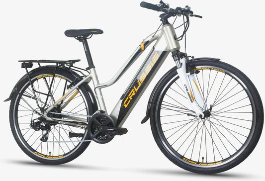 28 Zoll E-bike Trekking Elektrofahrrad Modell e-Savela 1.8-S CRUSSIS 2023 Pedelec 17,5Ah 630Wh Rahmenhöhe 17"(42,3 cm) Silber/Schwarz